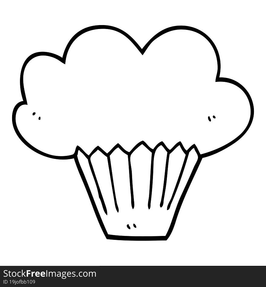 line drawing cartoon muffin