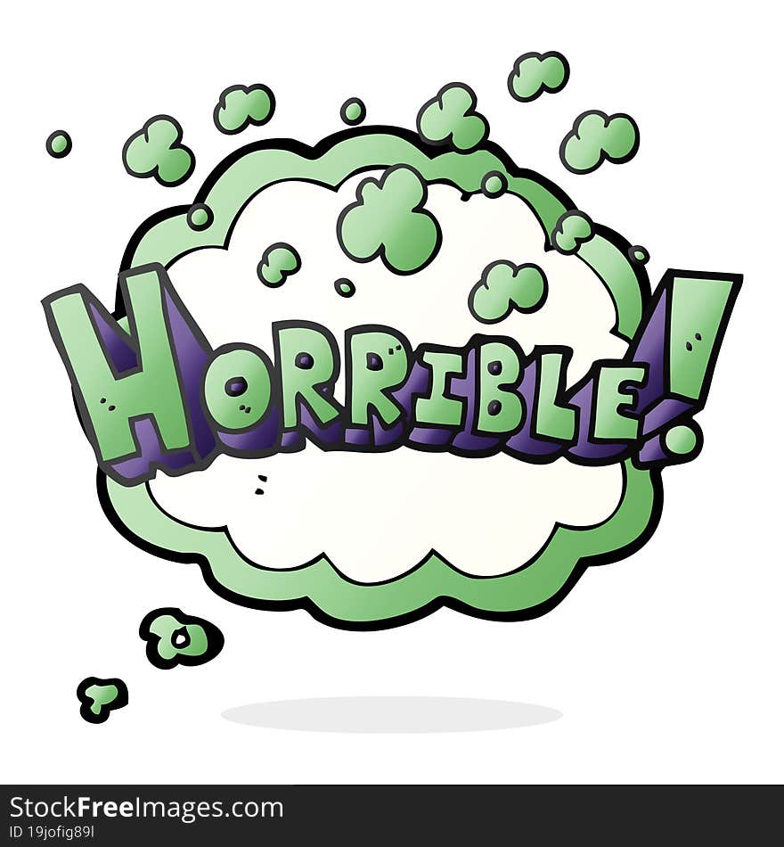 Thought Bubble Cartoon Word Horrible