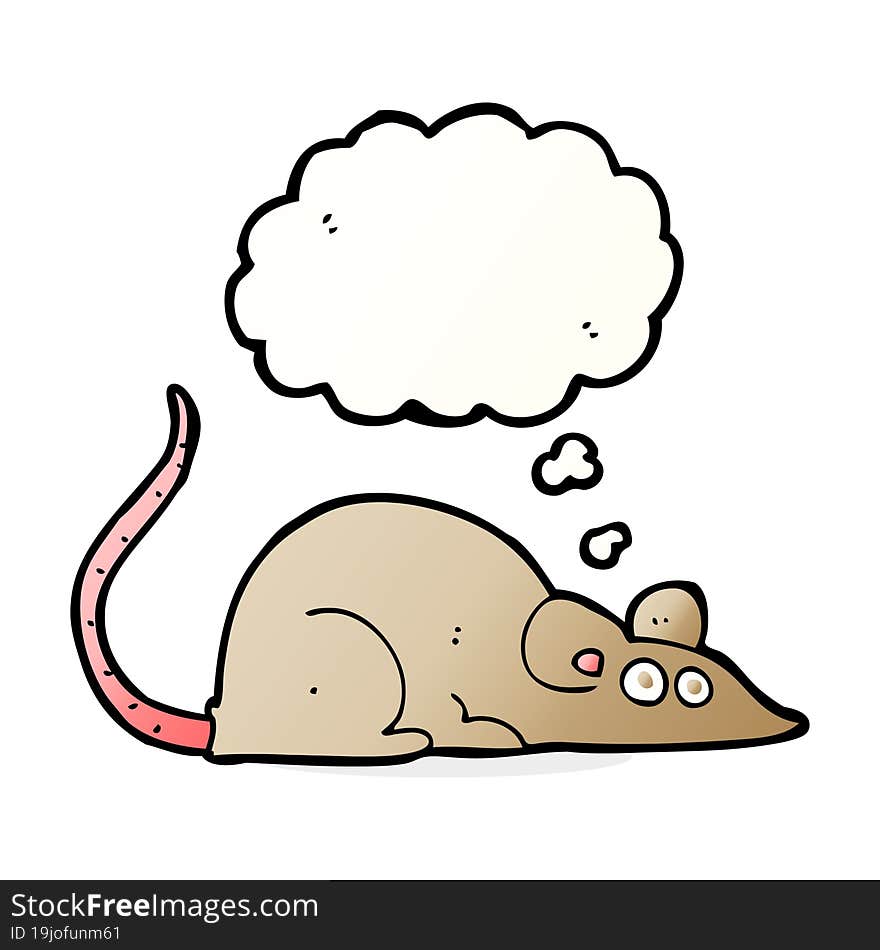 Cartoon Mouse With Thought Bubble