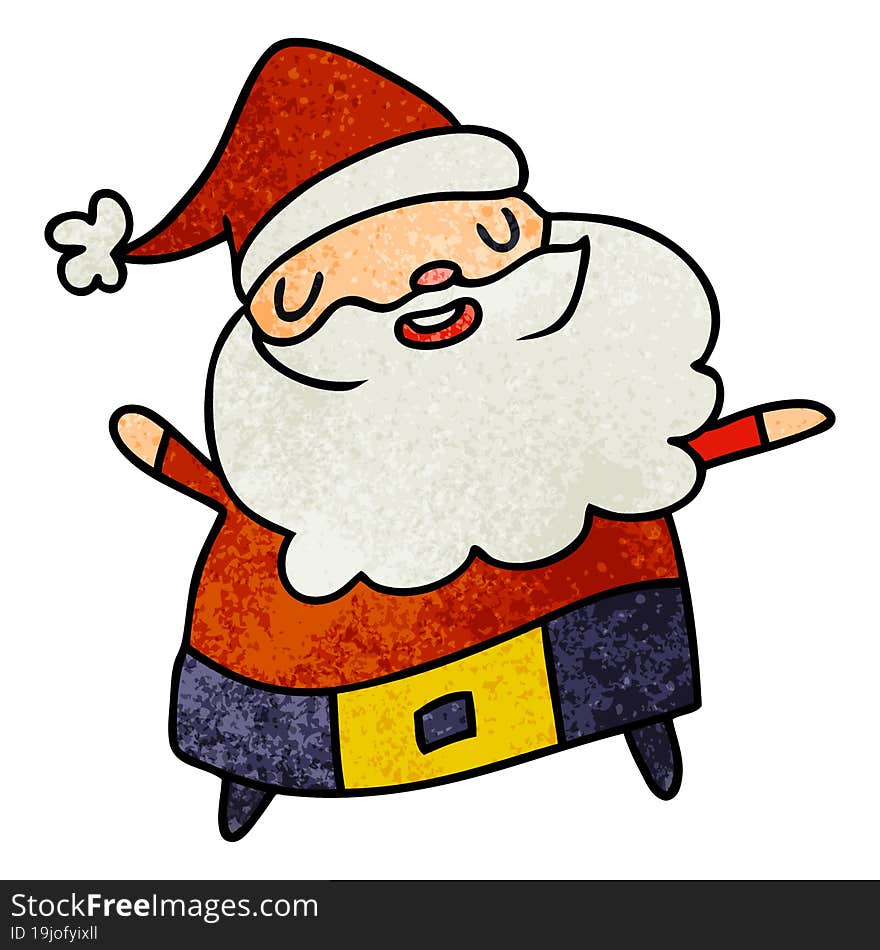 textured cartoon kawaii of santa claus