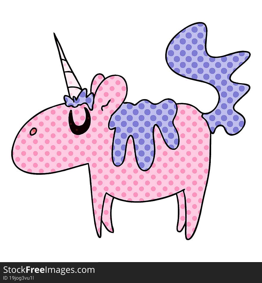 quirky comic book style cartoon unicorn