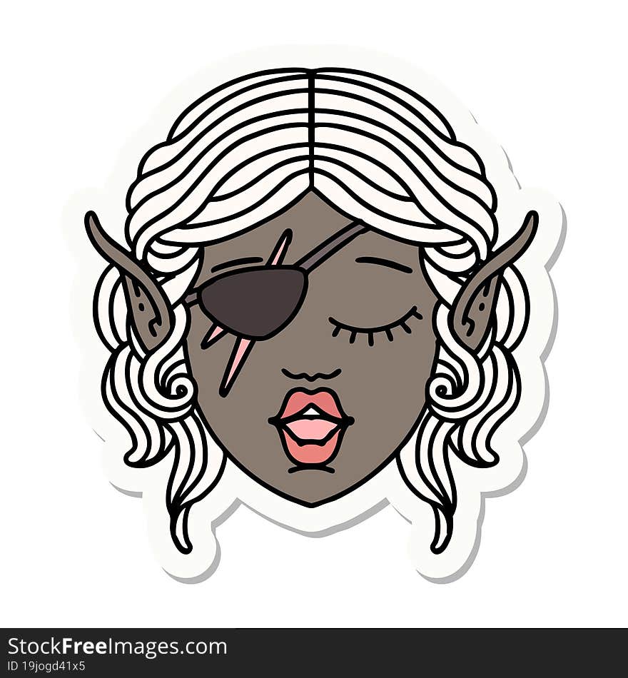 elf rogue character face sticker