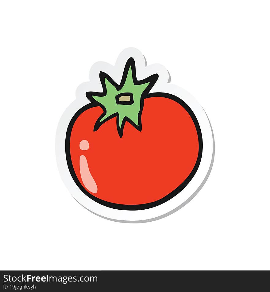 sticker of a cartoon tomato