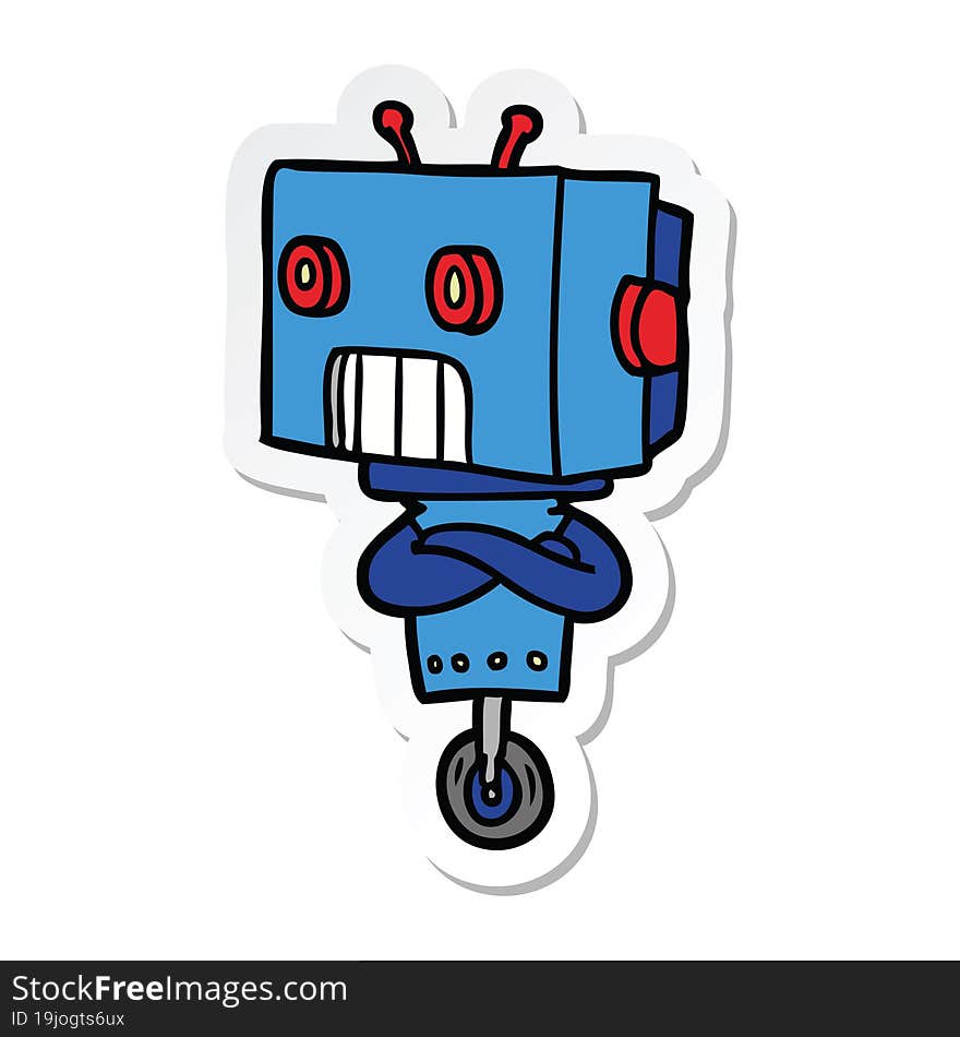 sticker of a cartoon robot