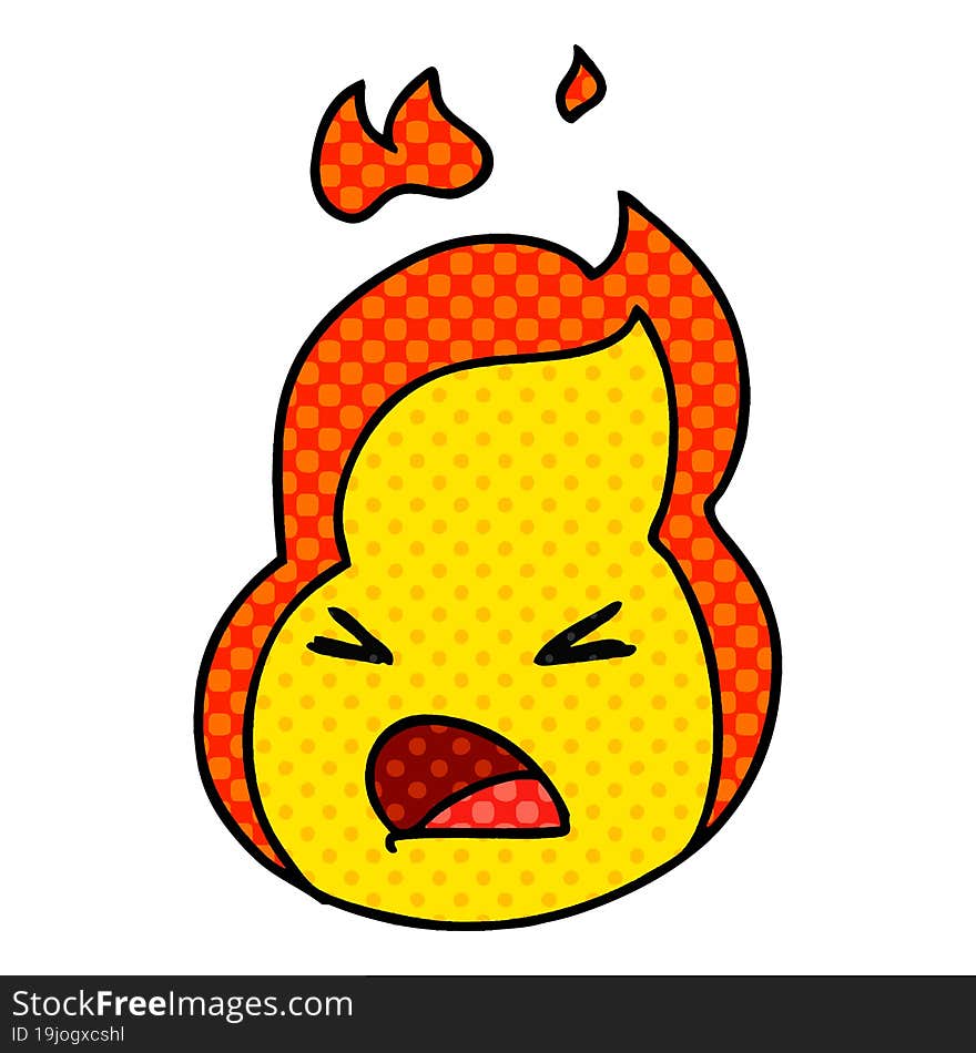 Cartoon Kawaii Cute Fire Flame