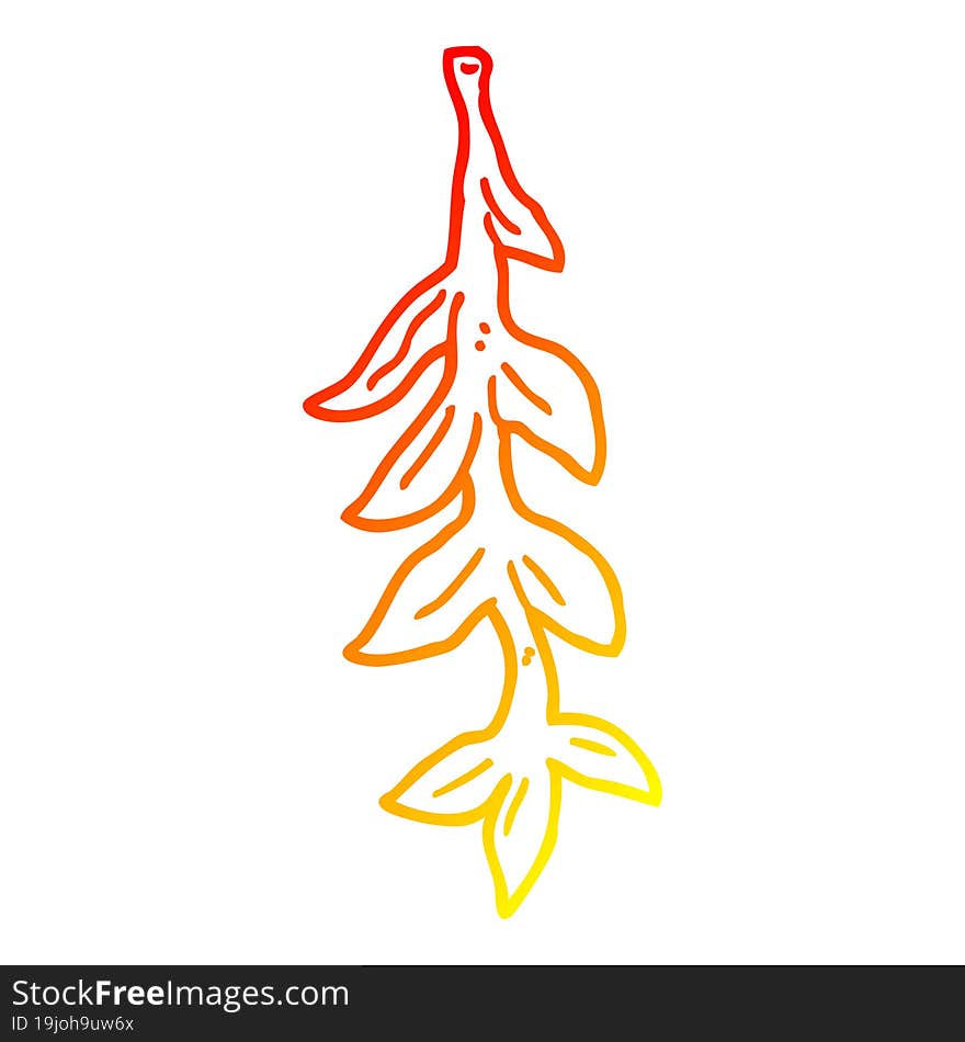 warm gradient line drawing cartoon plant