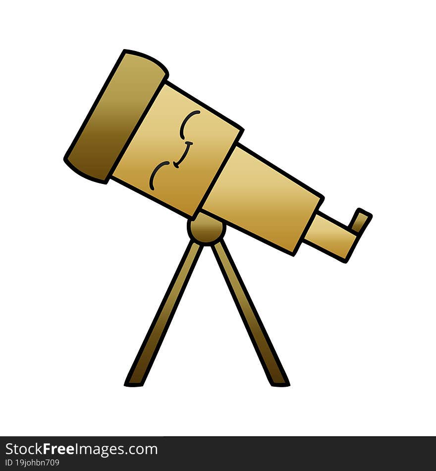 gradient shaded cartoon telescope