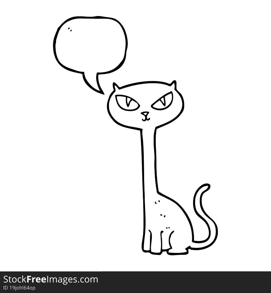 Speech Bubble Cartoon Cat