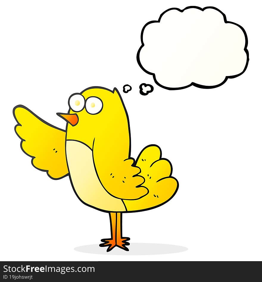 Thought Bubble Cartoon Bird