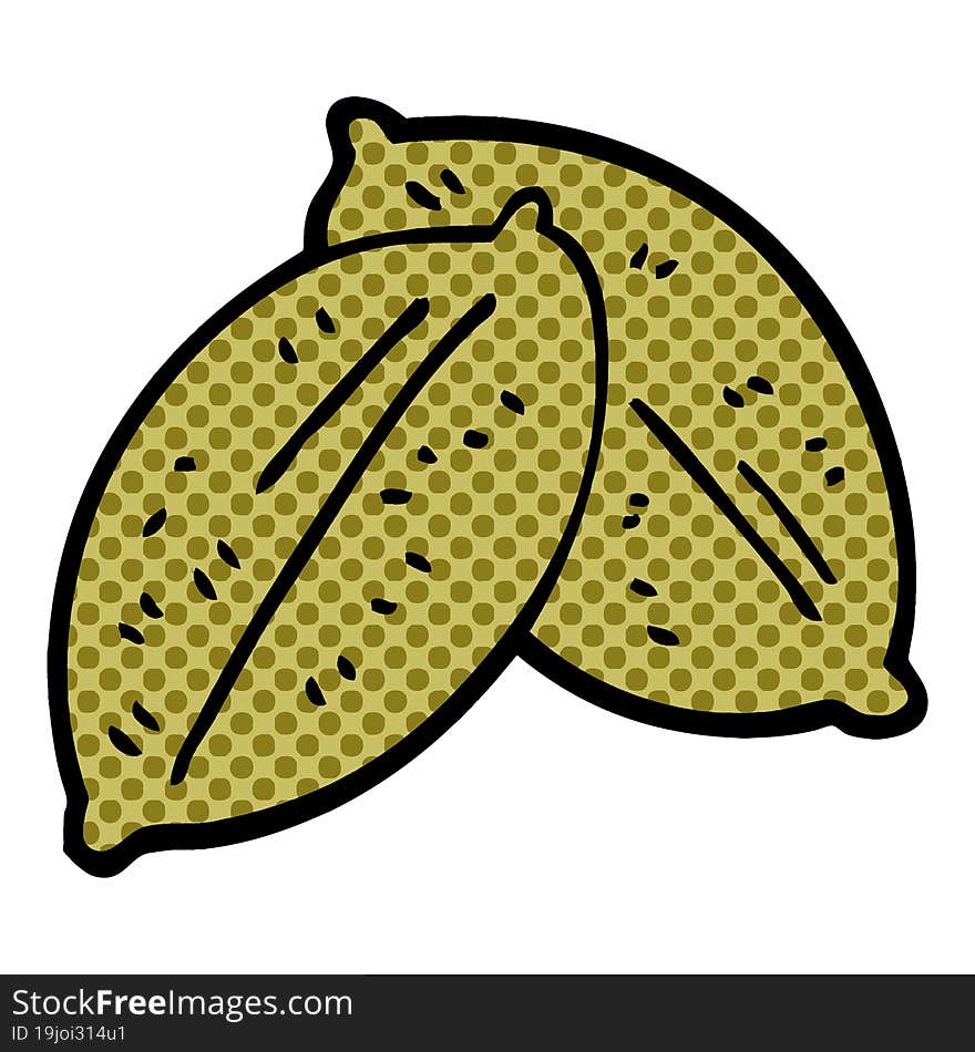 cartoon doodle leaf