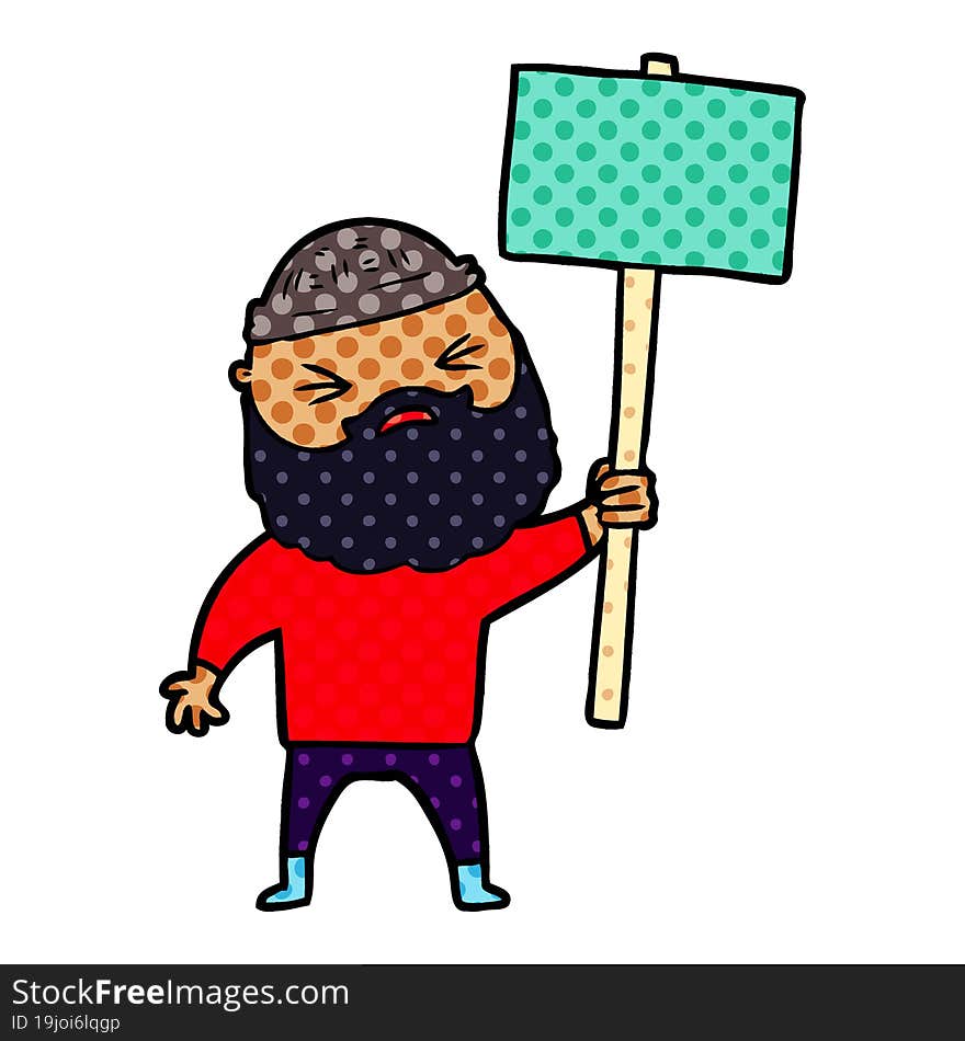 cartoon man with beard. cartoon man with beard