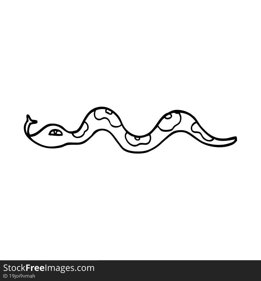 line drawing cartoon snake