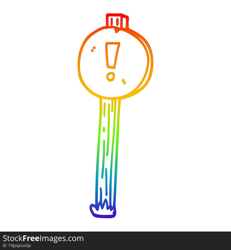 rainbow gradient line drawing of a cartoon traffic signs