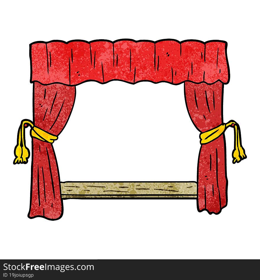 cartoon curtains opening onto stage. cartoon curtains opening onto stage