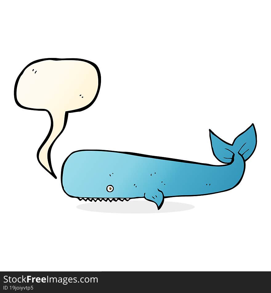 cartoon whale with speech bubble