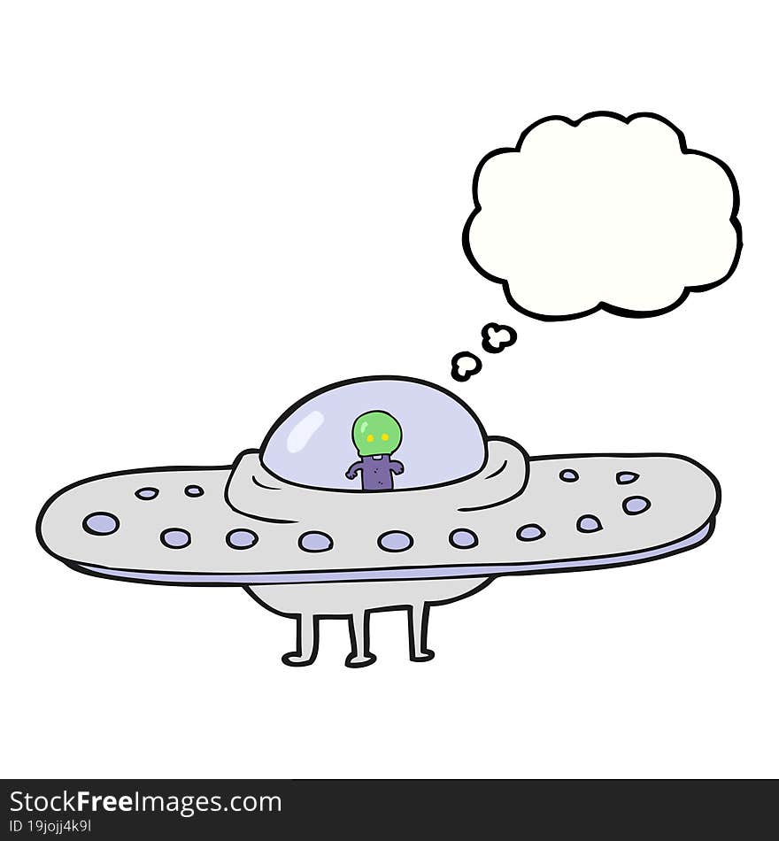 Thought Bubble Cartoon Flying Saucer