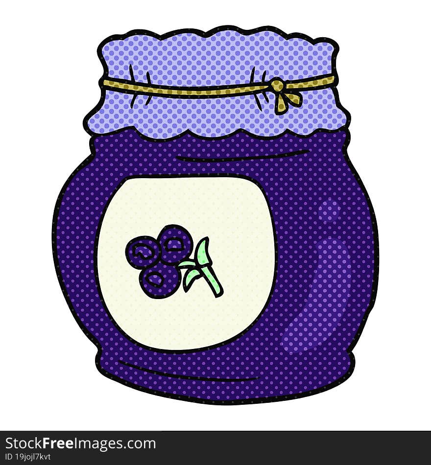 cartoon blueberry jam