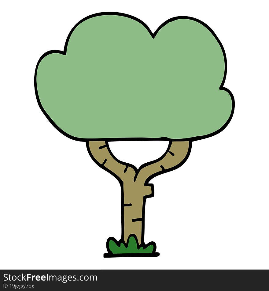 cartoon doodle tree