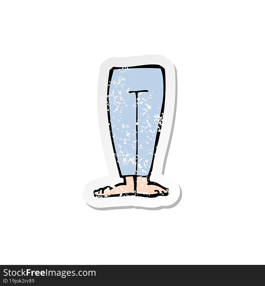 Retro Distressed Sticker Of A Cartoon Legs