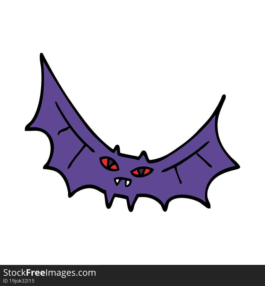 cartoon doodle bat