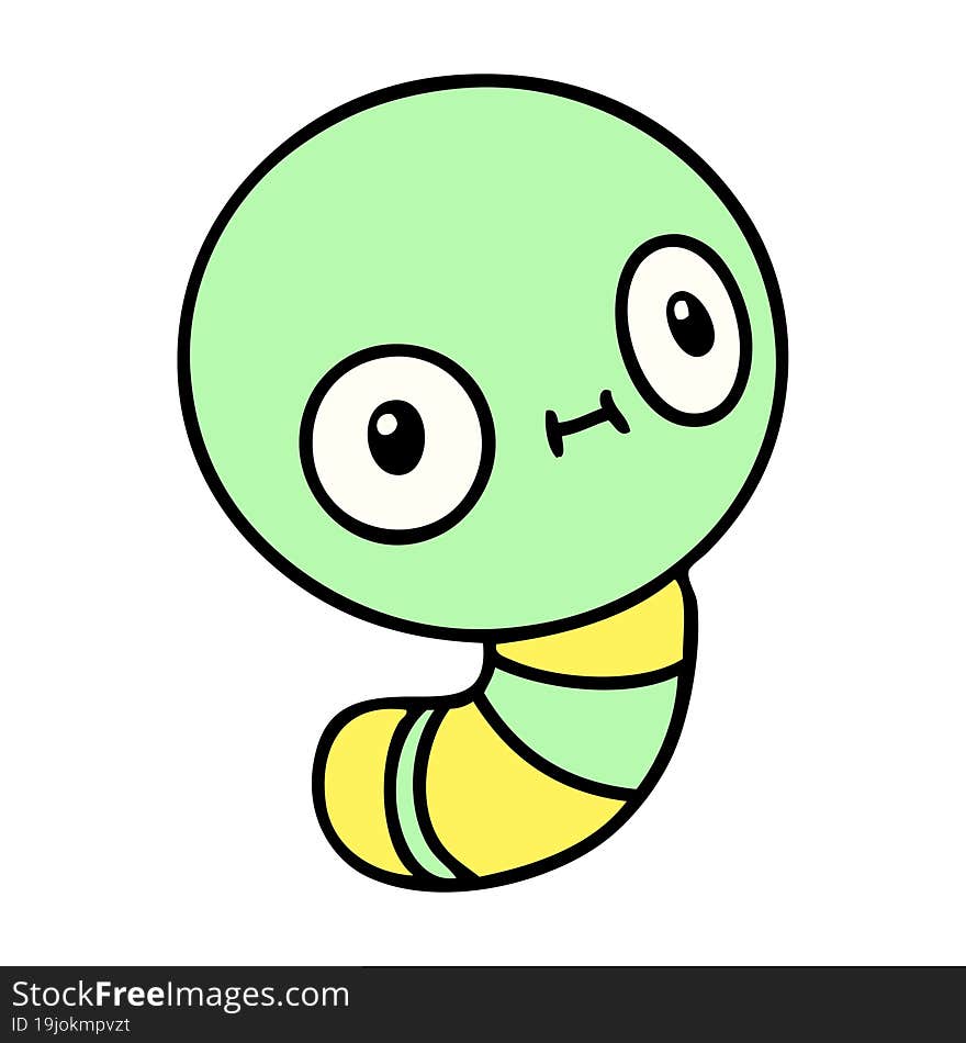 cartoon of a cute worm. cartoon of a cute worm