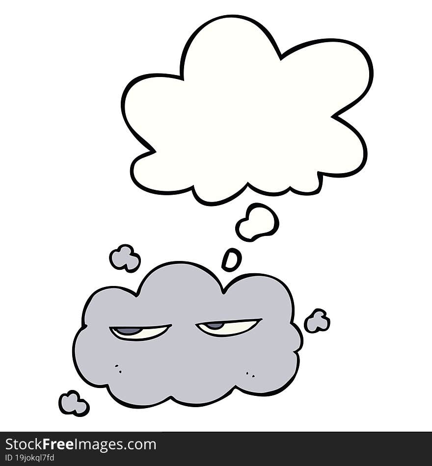 cute cartoon cloud and thought bubble