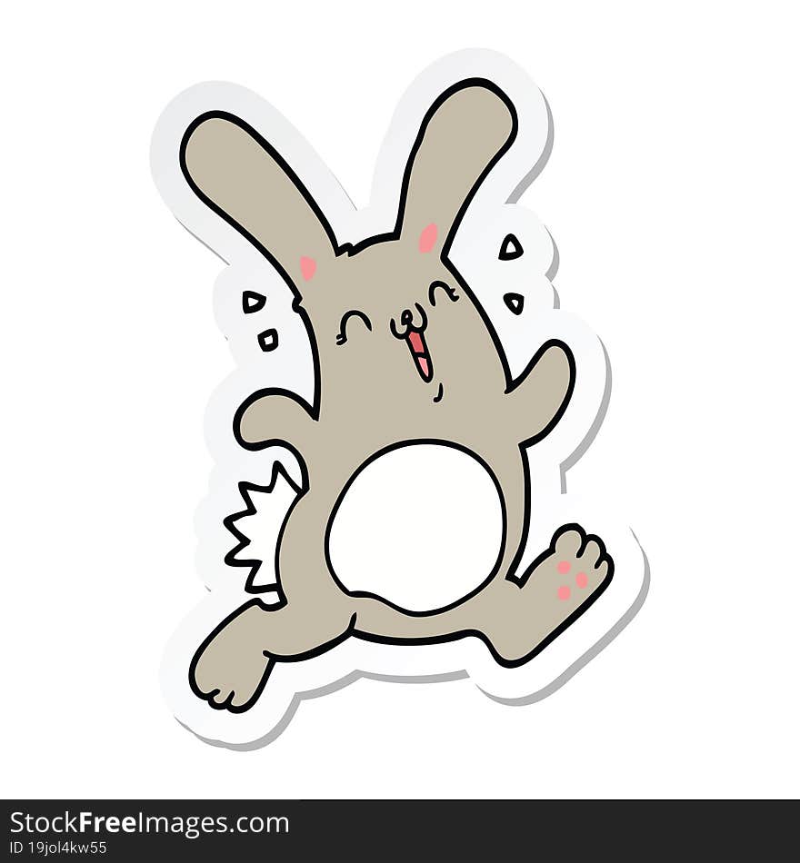 sticker of a cartoon rabbit