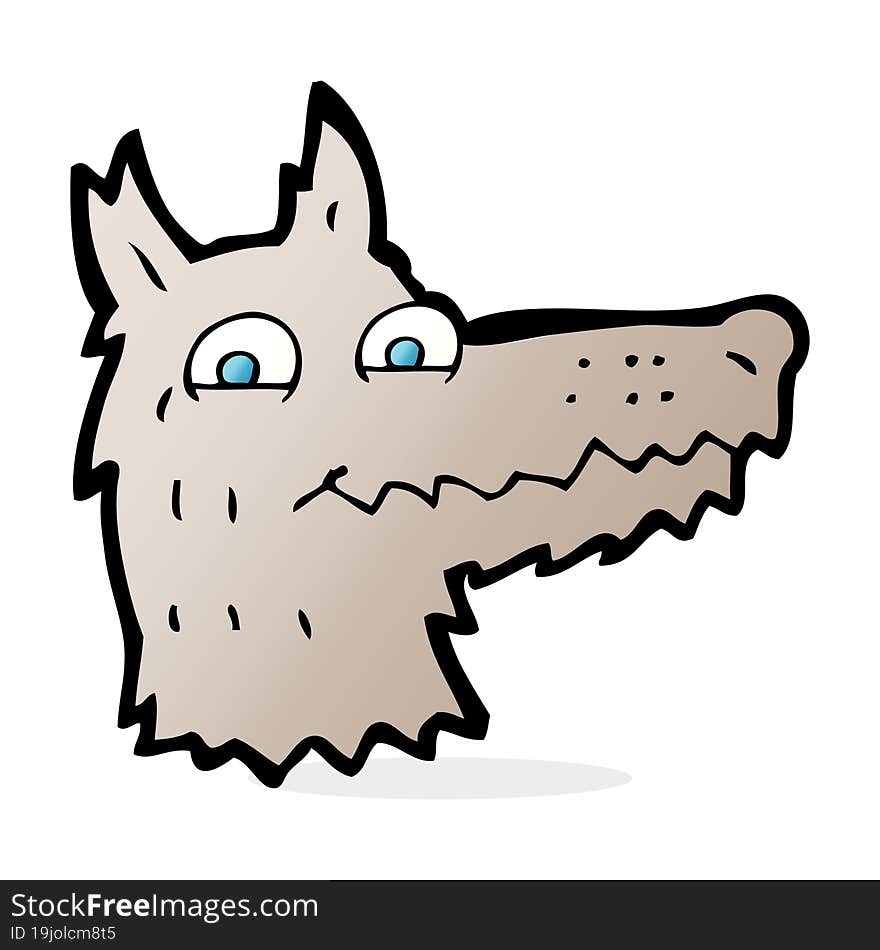 cartoon wolf head