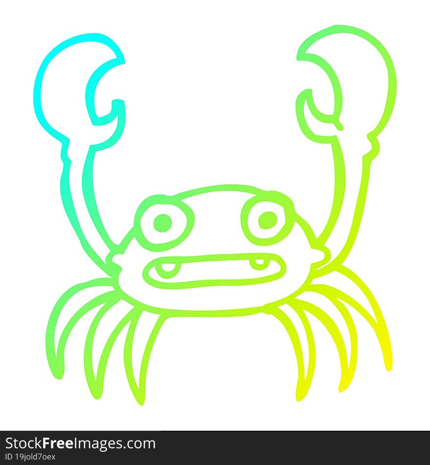 cold gradient line drawing cartoon crab