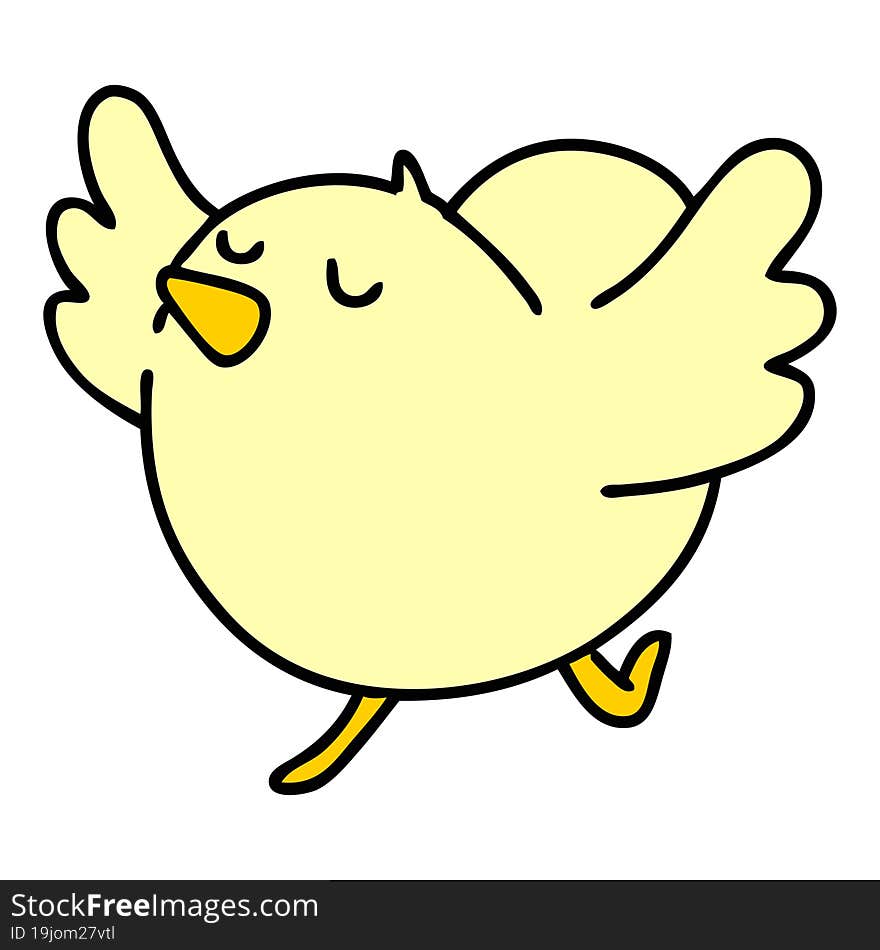 cartoon of a happy bird dancing. cartoon of a happy bird dancing