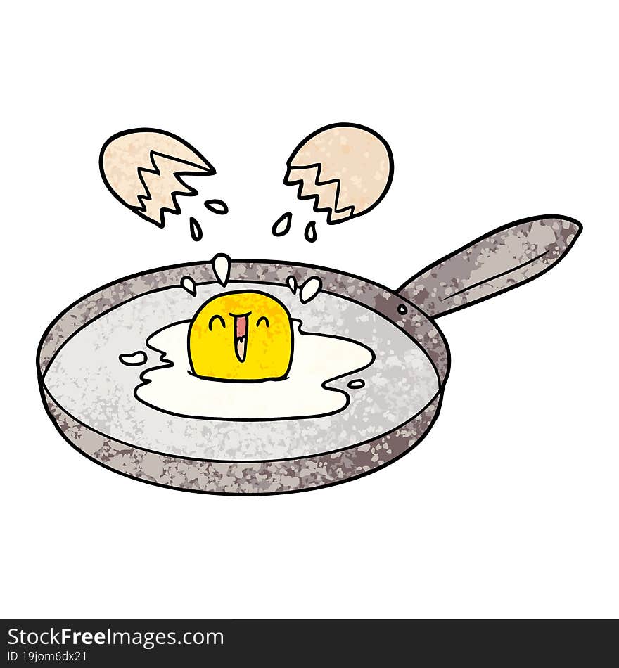 cartoon egg frying. cartoon egg frying