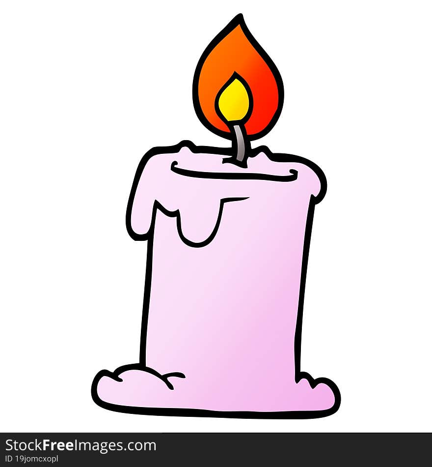 cartoon doodle lit candle