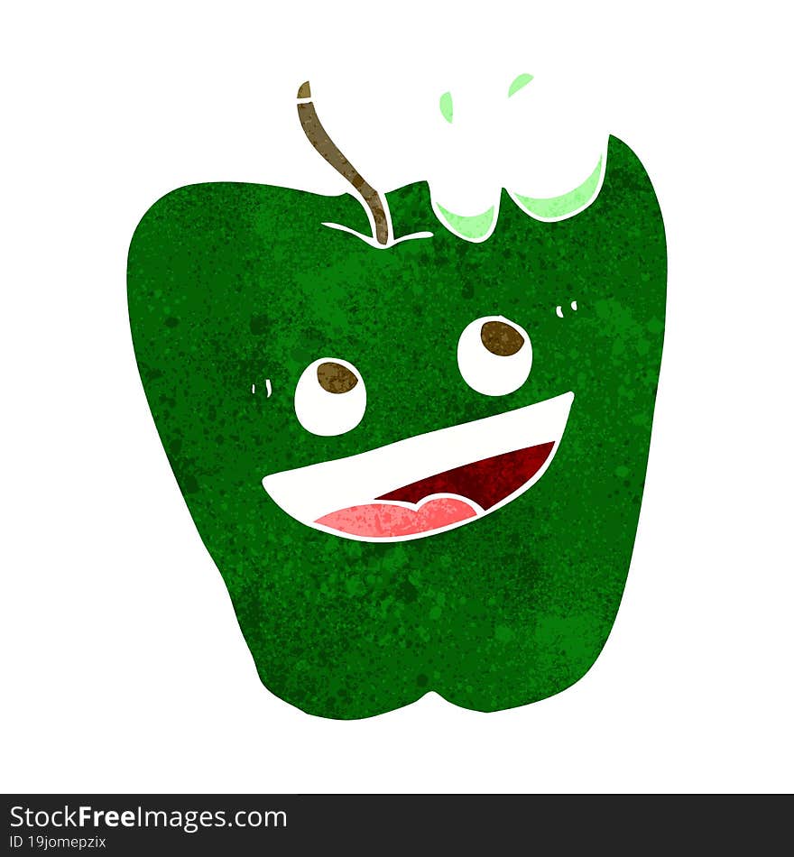 happy apple cartoon