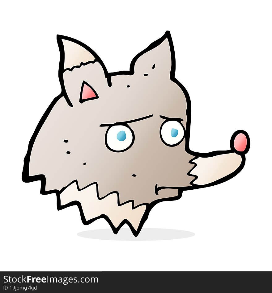 cartoon unhappy wolf