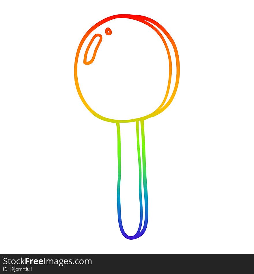 Rainbow Gradient Line Drawing Cartoon Lollipop