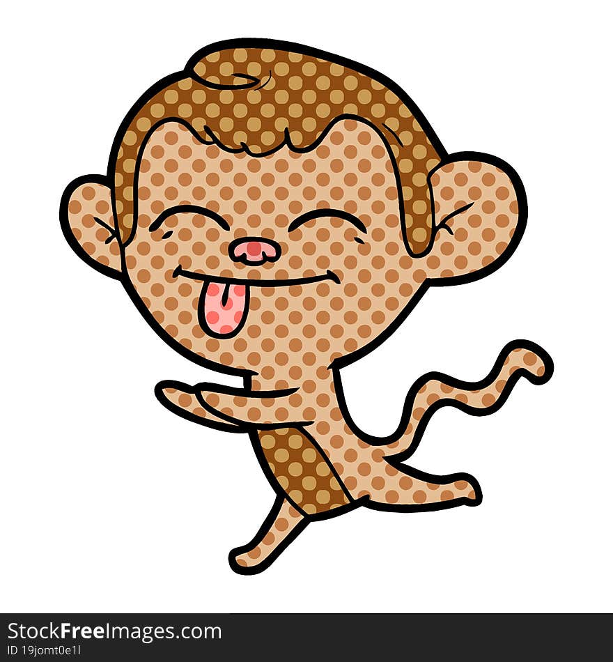 funny cartoon monkey running. funny cartoon monkey running