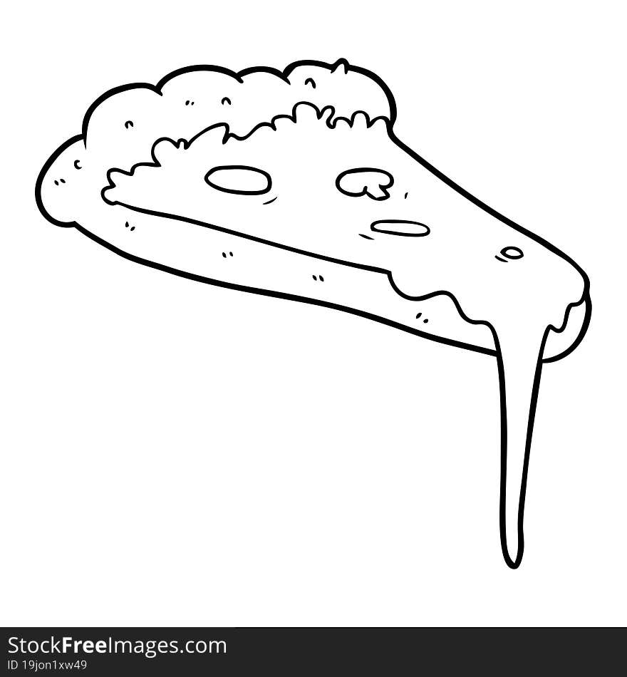 cartoon slice of pizza. cartoon slice of pizza