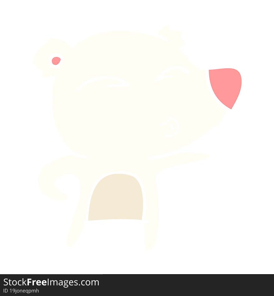 flat color style cartoon explaining polar bear