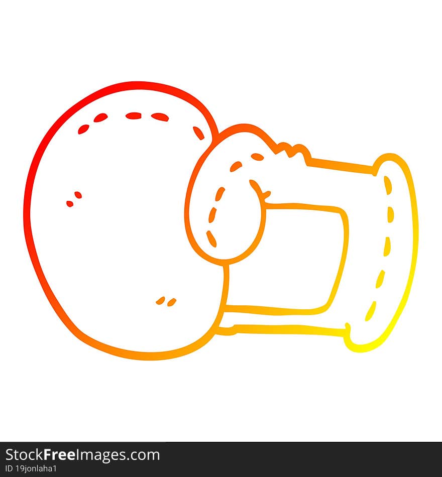 warm gradient line drawing cartoon boxing glove