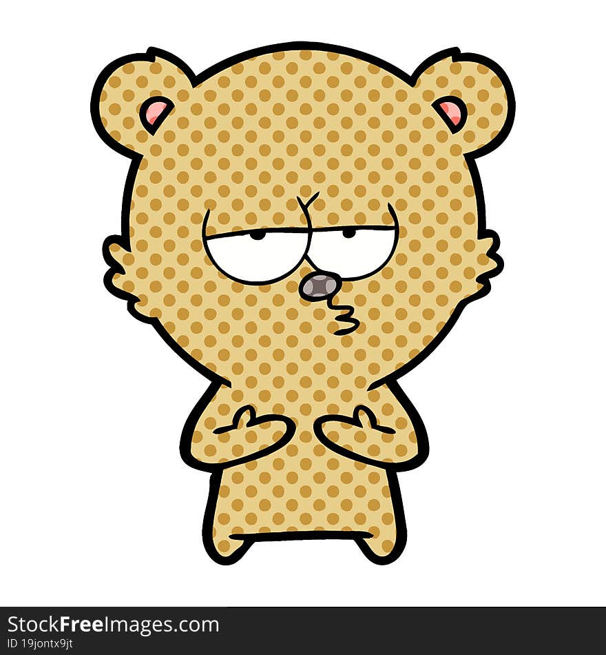 bored bear cartoon. bored bear cartoon