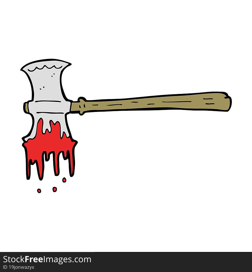 cartoon bloody axe