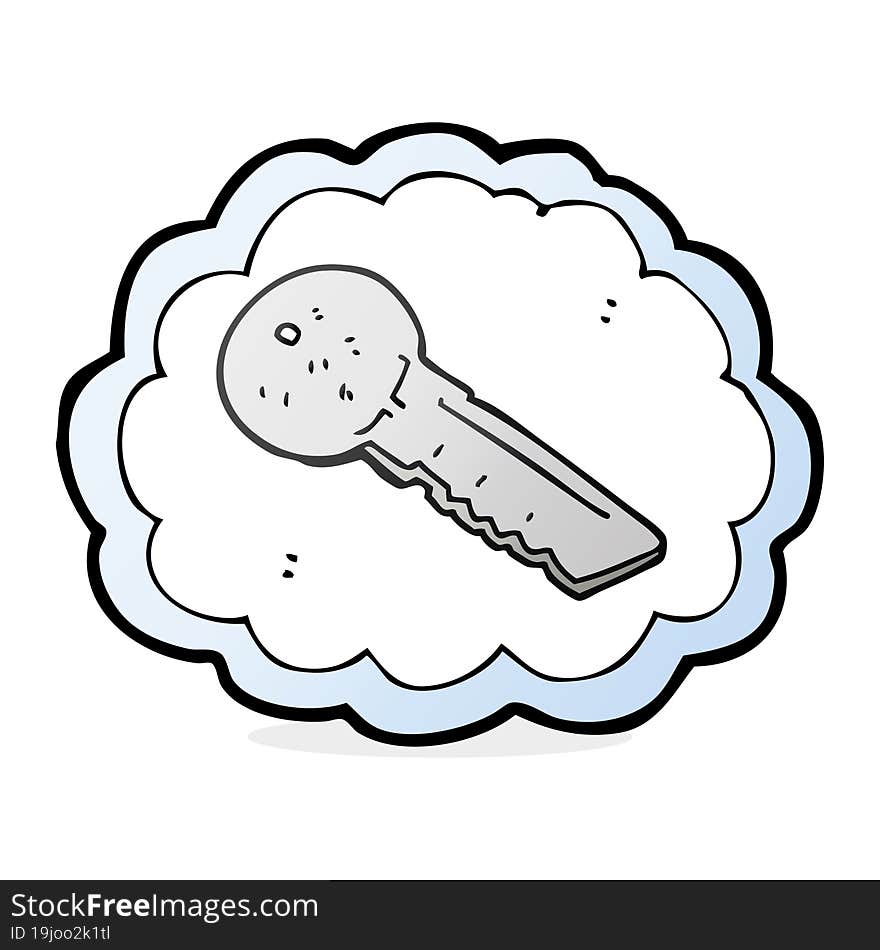 freehand drawn cartoon door key