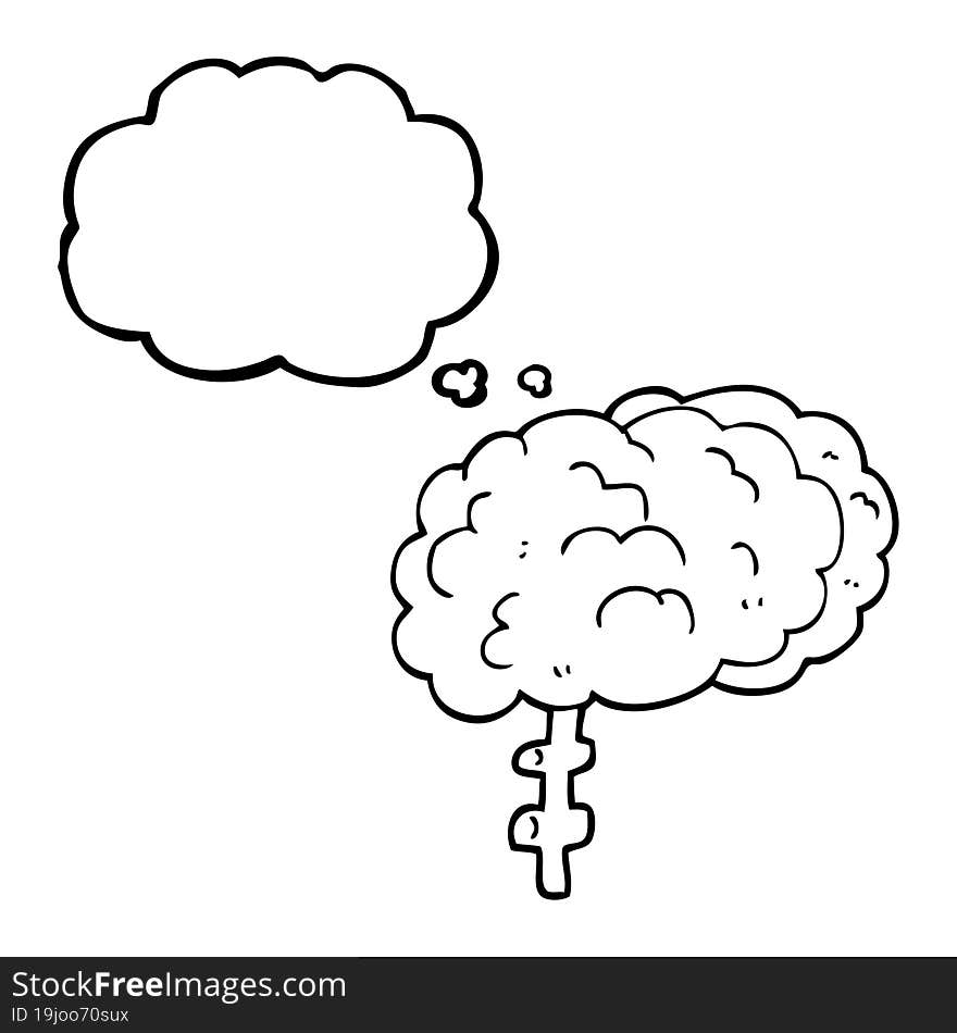 thought bubble cartoon brain