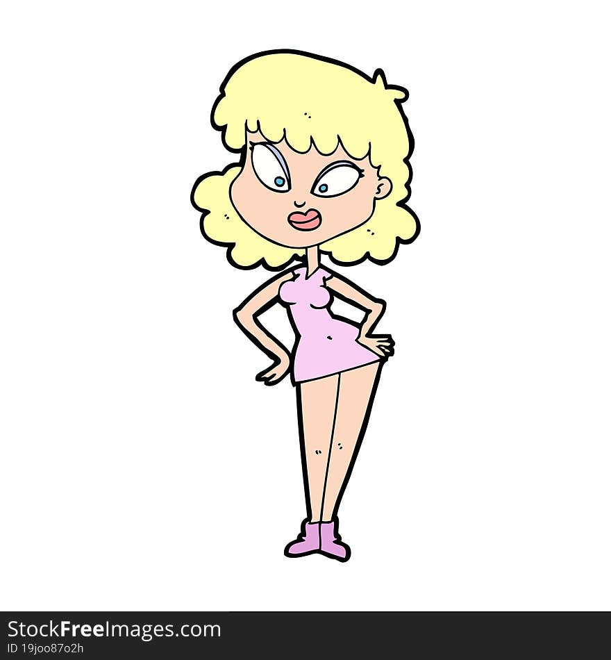 cartoon woman with hands on hips