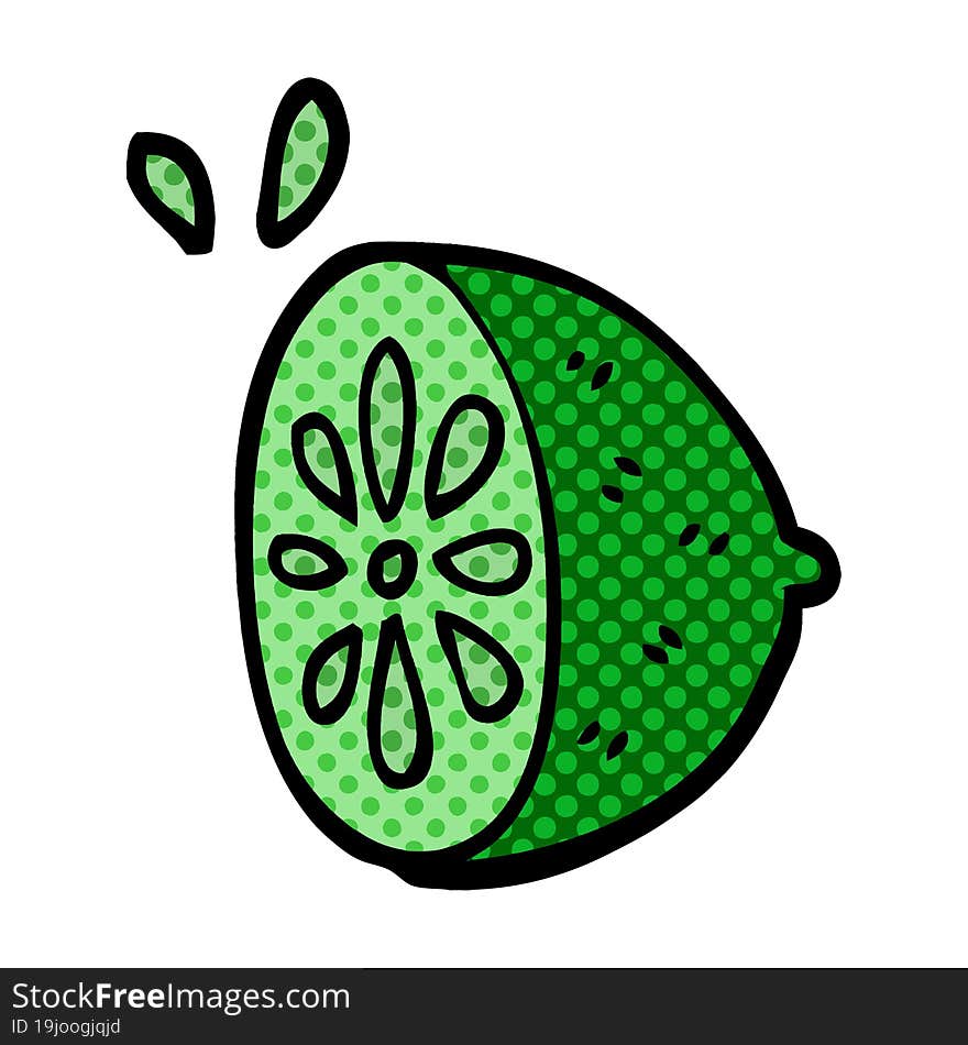 cartoon doodle lime fruit