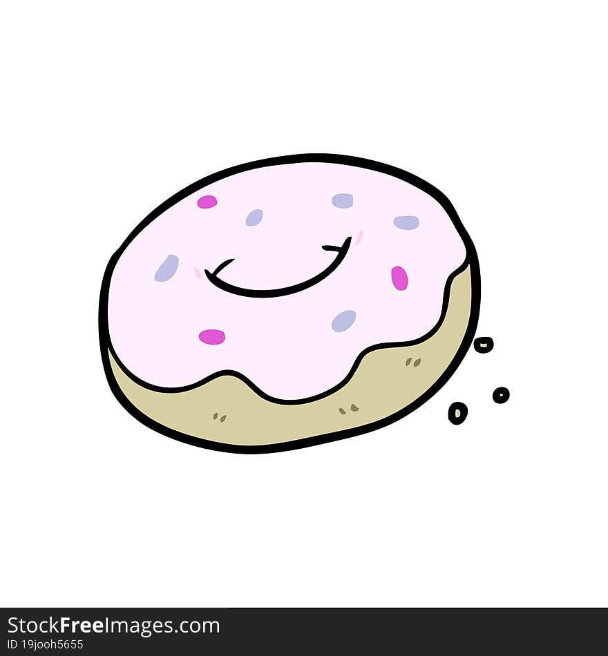 cartoon donut with sprinkles. cartoon donut with sprinkles