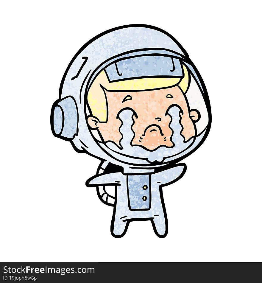 cartoon crying astronaut. cartoon crying astronaut