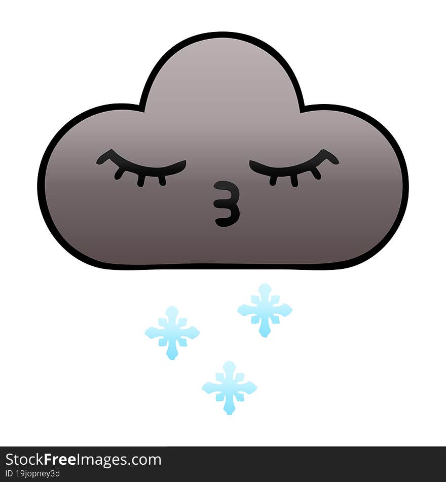 gradient shaded cartoon of a storm snow cloud