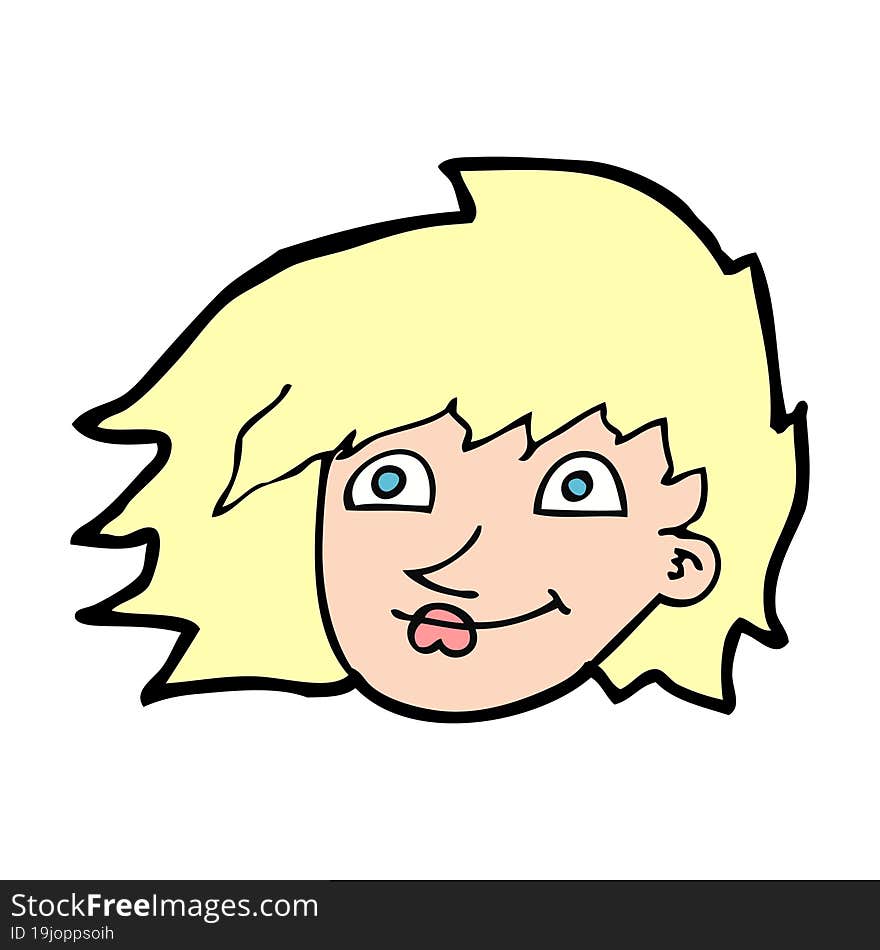 cartoon female face