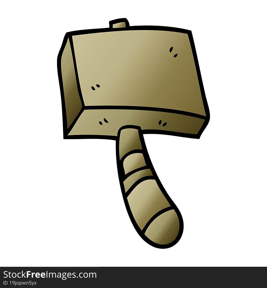 Cartoon Doodle Wood Hammer